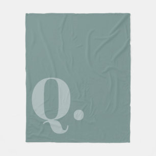 Muted Teal Letterform Fleece Blanket