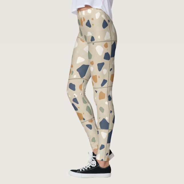 Muted Terrazzo Pattern Leggings (Left)