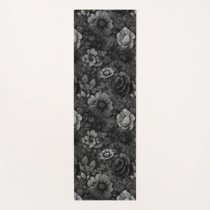 Muted Tones of Grey Floral Yoga Mat