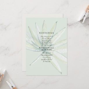 Muted Tropical Foliage Wedding Mint Rehearsal  Invitation