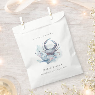 Muted Underwater Crab Coral Nautical Bridal Shower Favour Bag