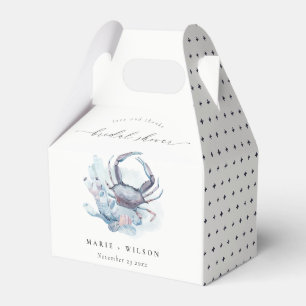 Muted Underwater Crab Coral Nautical Wedding Favor Box