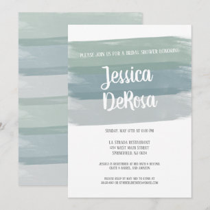 Muted Watercolor Brush Stroke Bridal Shower Invitation