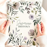 Muted Watercolor Floral 2025 Custom Name Planner<br><div class="desc">Embrace the gentle beauty of muted blooms with this elegant planner. Watercolor florals in soft shades of lavender and grey create a serene backdrop for your dreams and aspirations. Imagine yourself jotting down your thoughts and appointments amidst this tranquil garden. Personalize it with your name and let this planner be...</div>