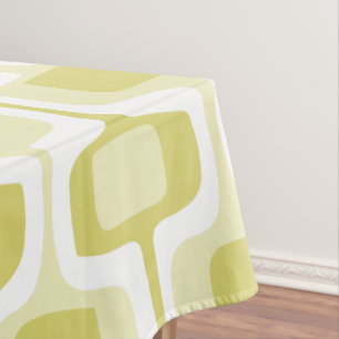 Muted Yellow Abstract Squares Pattern Tablecloth