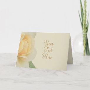 Muted Yellow Rose Customized  Card