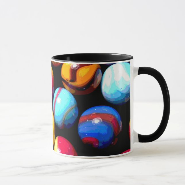 Muti-coloured marbles coffee mug (Right)