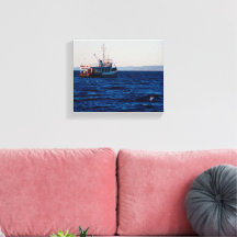 Mutiny Bay Tugboat Wide Blue Water Photograph