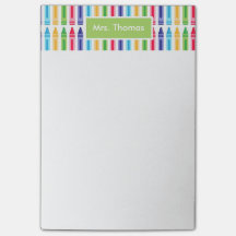 Mutli Coloured Crayons Personalized Post-It Notes