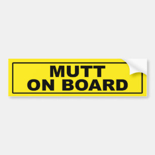 Mutt on Board Bumper Sticker