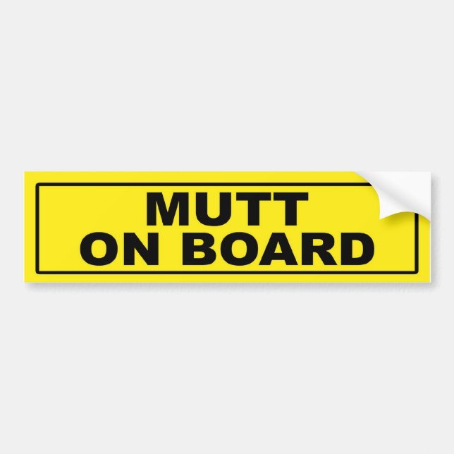 Mutt on Board Bumper Sticker (Front)