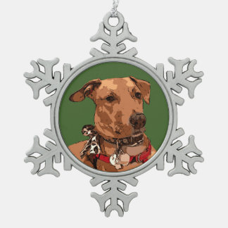 MUTT SNOWFLAKE PEWTER CHRISTMAS ORNAMENT