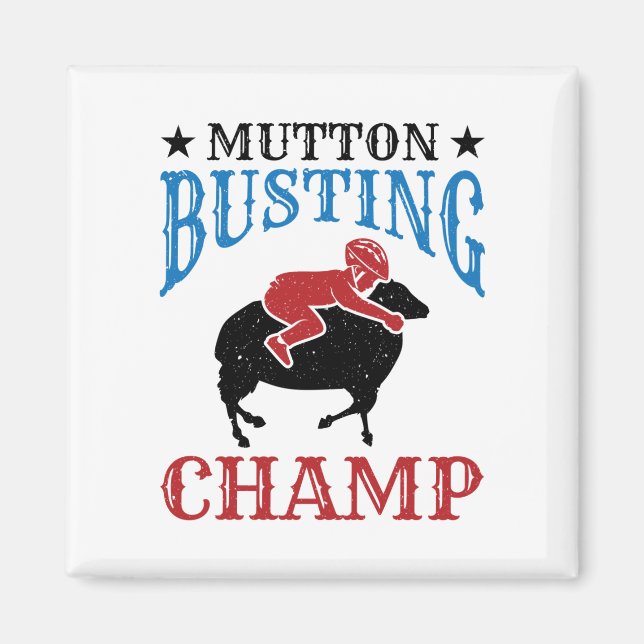 Mutton Busting Champ Sheep Riding Magnet (Front)