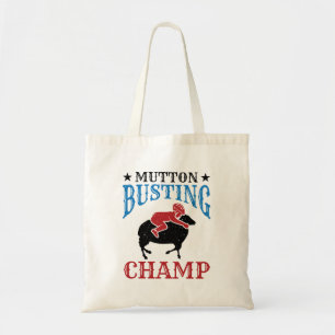 Mutton Busting Champ Sheep Riding Tote Bag