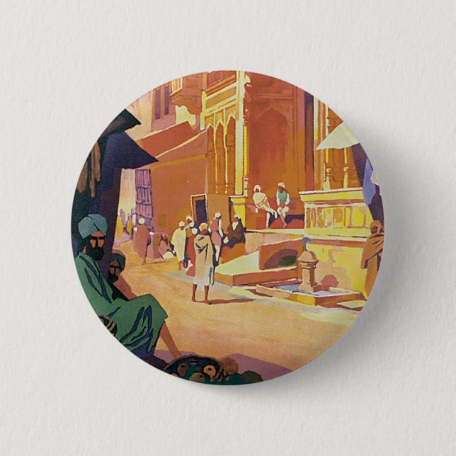 Muttra ~ Krishna Temple 2 Inch Round Button (Front)
