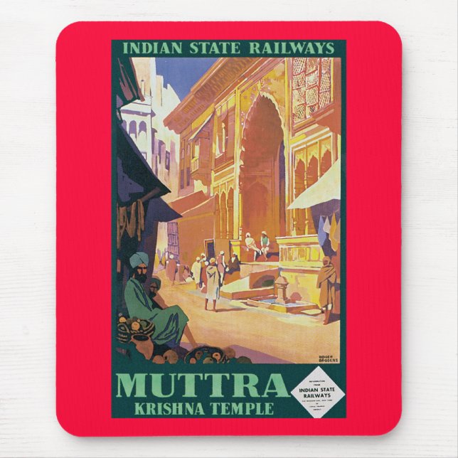 Muttra ~ Krishna Temple Mouse Pad (Front)