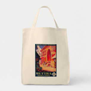 Muttra Krishna Temple Travel Poster Tote Bag