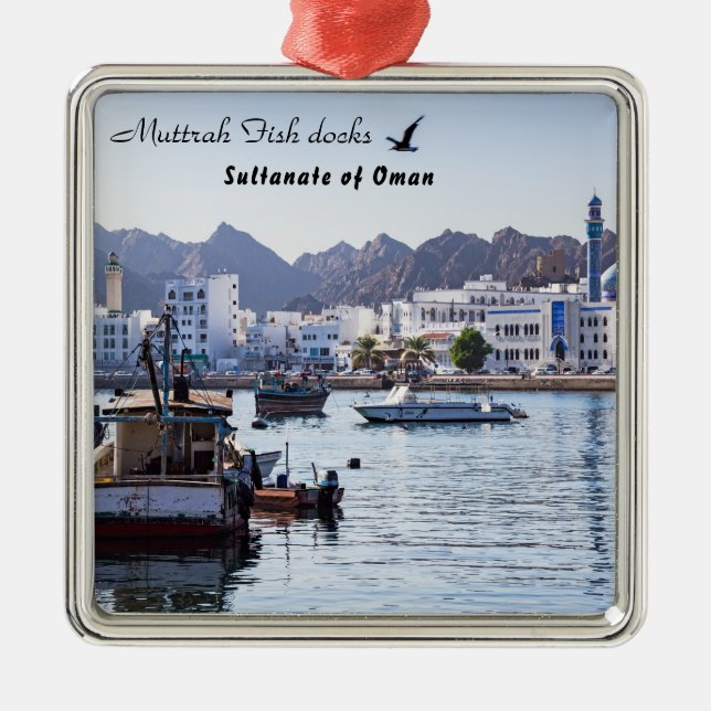 Muttrah Fish docks - Muscat, Oman Metal Ornament (Front)