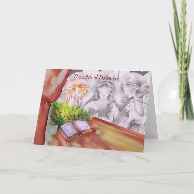 Mutual Birthday on Christmas Day Holiday Card (Front)