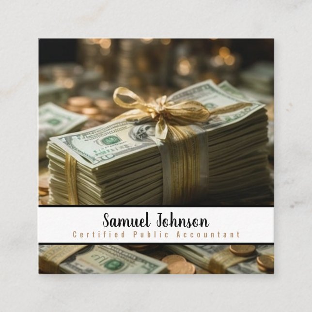 Mutual Funds Manager Stock Broker Square Business Card (Front)