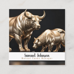 Mutual Funds Manager Stock Broker Square Business Card