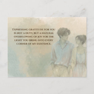 Mutual Gratitude Love Quote Postcard   Gentle Pres