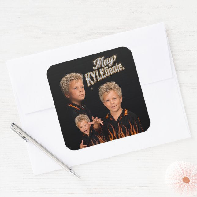 Muy Kyleiente Can Koozie Square Sticker (Envelope)