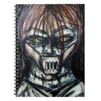 Muzzled Patient in Straitjacket Charcoal Art Notebook