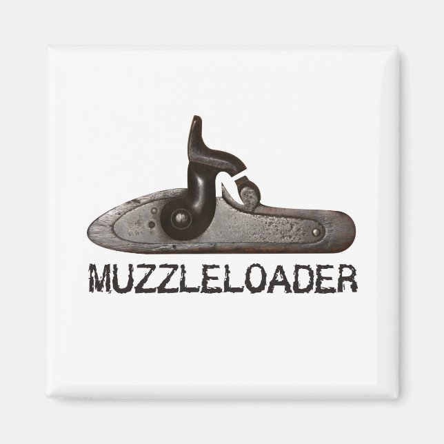 Muzzleloader breech & hammer, black powder rifle magnet (Front)