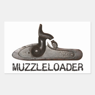Muzzleloader breech & hammer, black powder rifle sticker