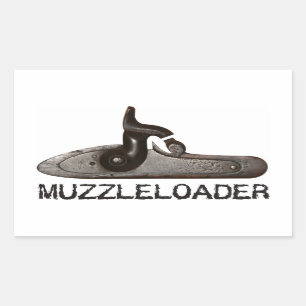 Muzzleloader breech & hammer, black powder rifle sticker