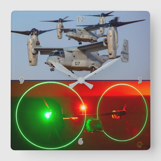 MV-22B OSPREY SQUARE WALL CLOCK (Front)