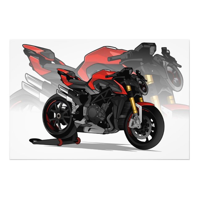MV Agusta Brutale 1000RR with special background Photo Print (Front)