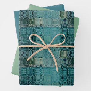 MVB Blue Teal- Faux Glass Wrapping Paper Sheet