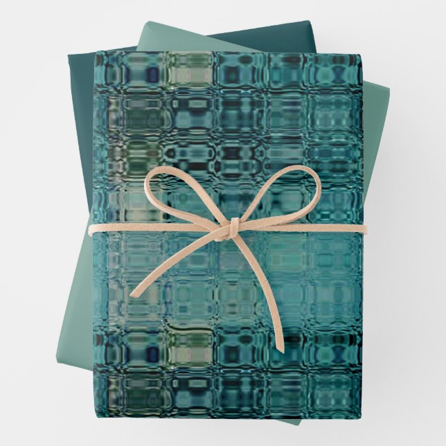 MVB Blue Teal- FauxGlass -Wrapping Paper (In situ)