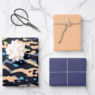 MVB Cameo Masculine Blue 2 Design Wrapping Paper Sheet