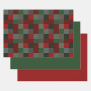 MVB Christmas Plaid  Design Set 2 Wrapping Paper Sheet