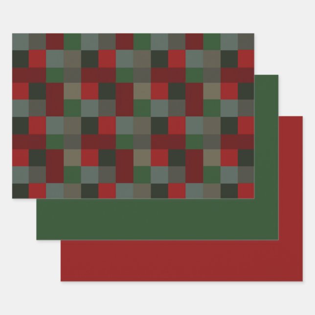 MVB Christmas Plaid  Design Set 2 Wrapping Paper Sheet (Set)
