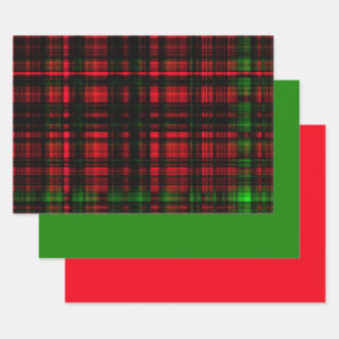 MVB Christmas Plaid Red & Green Wrapping Paper Sheet