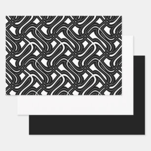 MVB Contemorary Swirl Design- Black & White Wrapping Paper Sheet