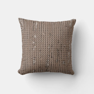 MVB Faux Burlap Throw Pillow-Torn Design/Taupe Pillow