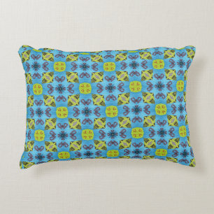 MVB Geo Sky Blue with a touch of yellow Desig Accent Pillow