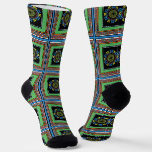 MVB Mexican Monogram able Accent Border design Socks