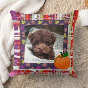 MVB Pumkin Plaid-Customizable Throw Pillow