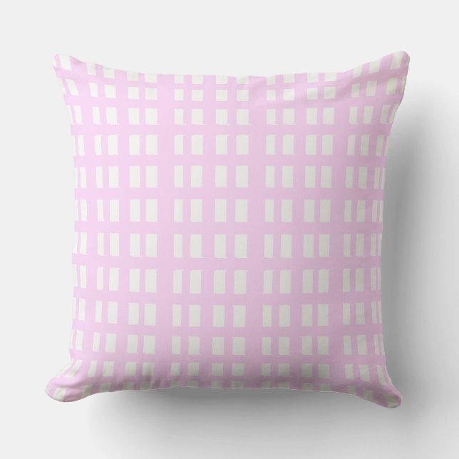 MVB Soft Pink Plaid Design Throw Pillow (Front)