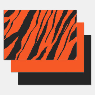 MVB Tiger Stripes Design- Orange & Black Wrapping Paper Sheet