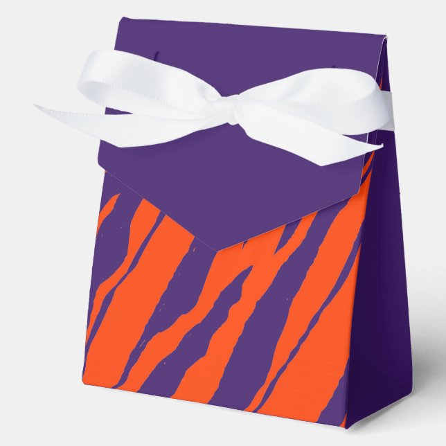 MVB Tiger Stripes Design- Orange & Purple  Favor Box (Front)