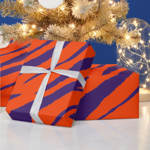 MVB Tiger Stripes Design- Orange & Purple Wrapping Paper