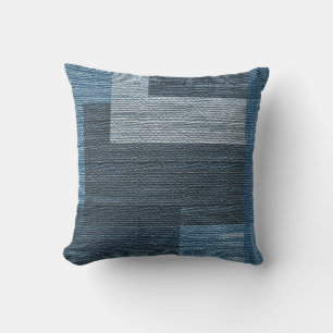 MVB Weathered Blue/Grey Faux Burlap design   Outdo Outdoor Pillow