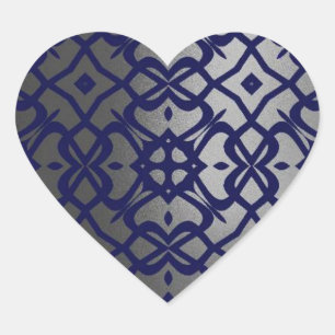 MVB X Lace Pattern Sticker- Blue Grey Heart Sticker